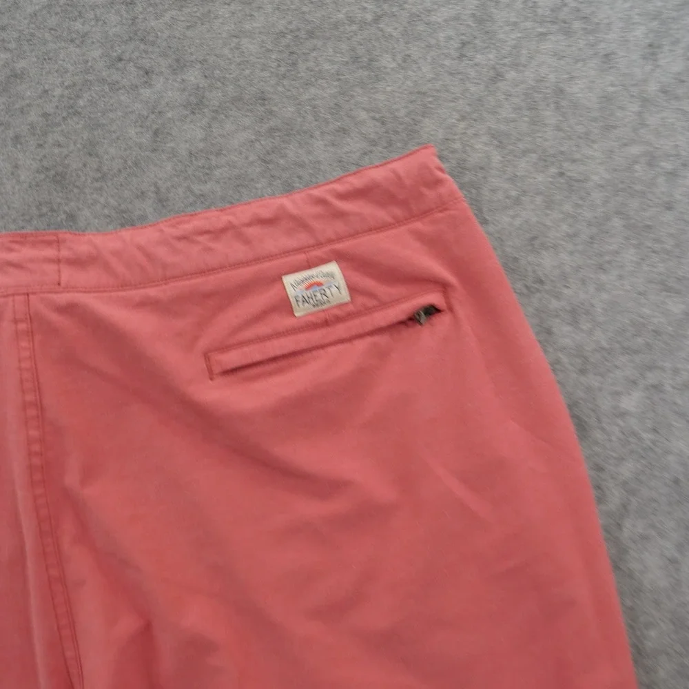 Faherty Shorts Mens 40 Pink All Day Hybrid Swim Trunks Drawstring Flat Front 7